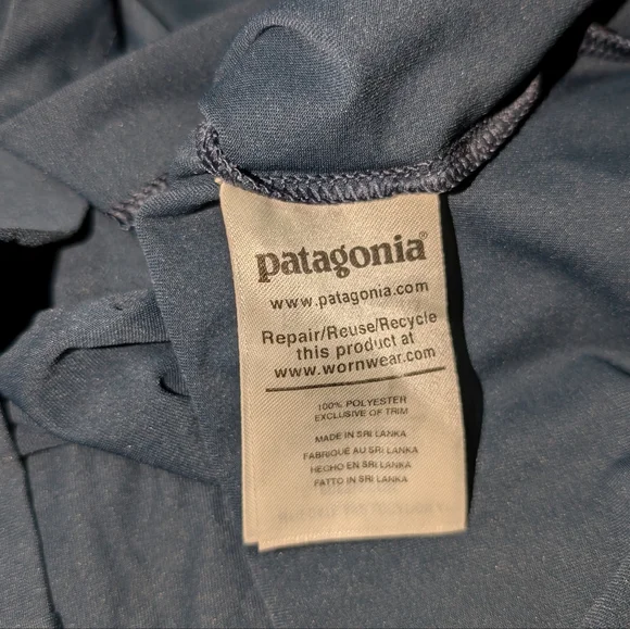 Patagonia Boys' Long Sleeve Capilene Cool Daily Shirt Navy Medium 10 - Picture 5 of 5